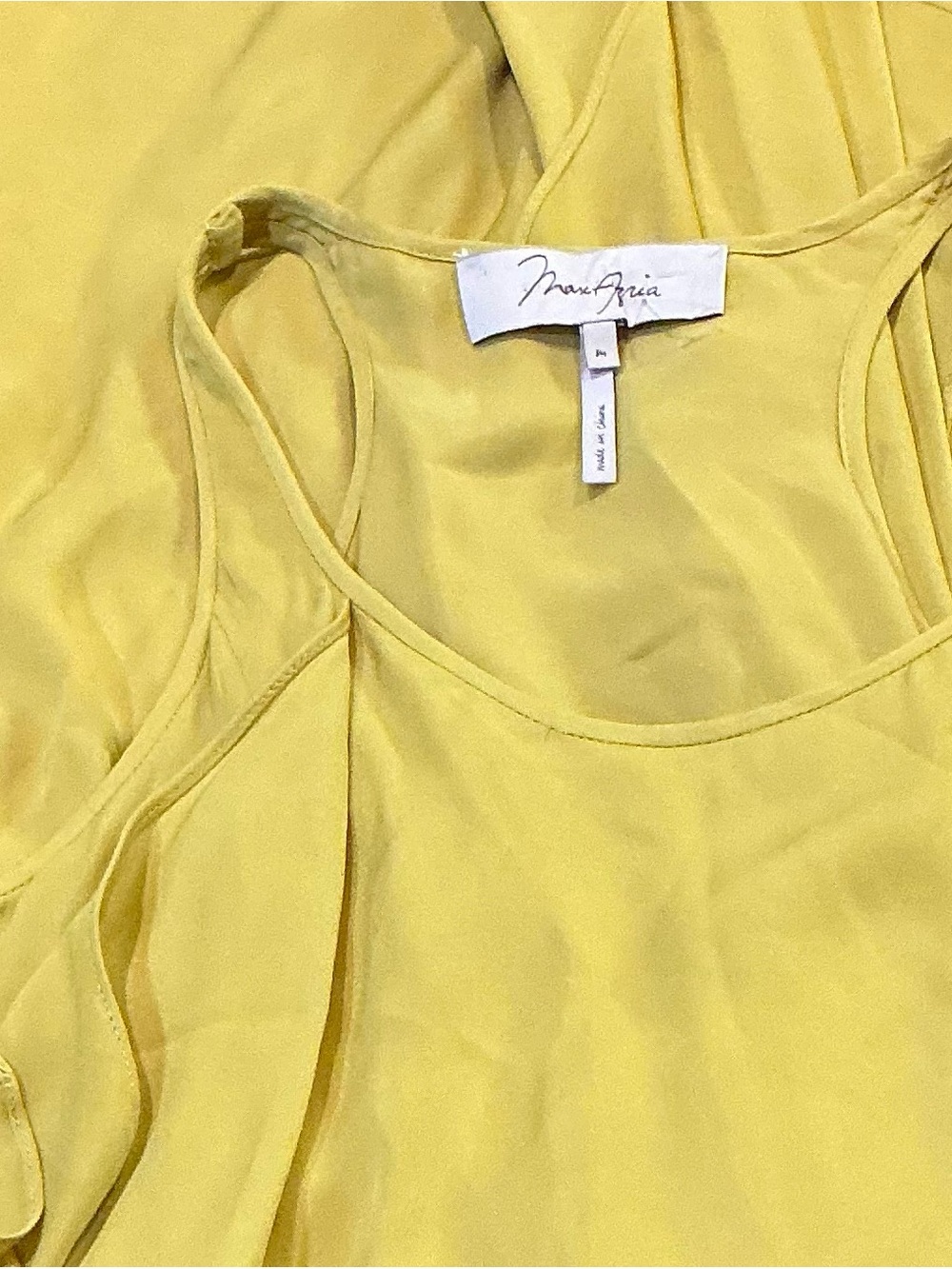 BCBG Max Azria Reese Chartreuse Asymmetrical Ruffle Dress - Picture 3 of 4